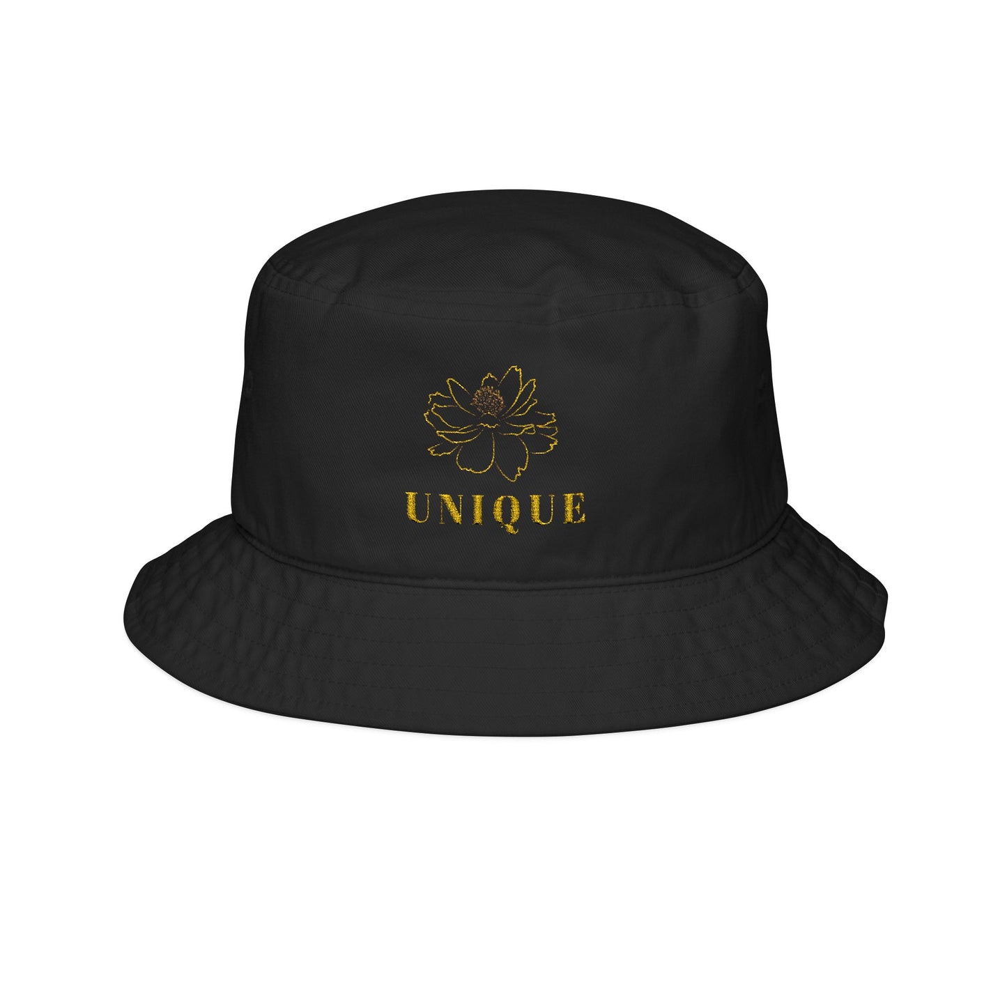 Embroidered 'Unique' Lotus Bucket Hat