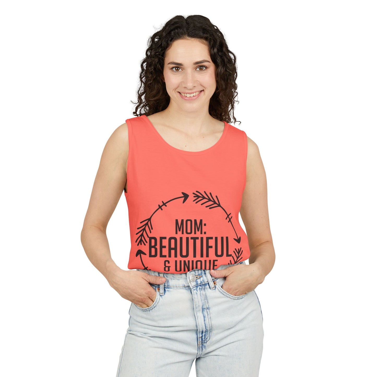 Mom: Beautiful & Unique Tank Top — Mother's Day Floral Arrow Mom Tank