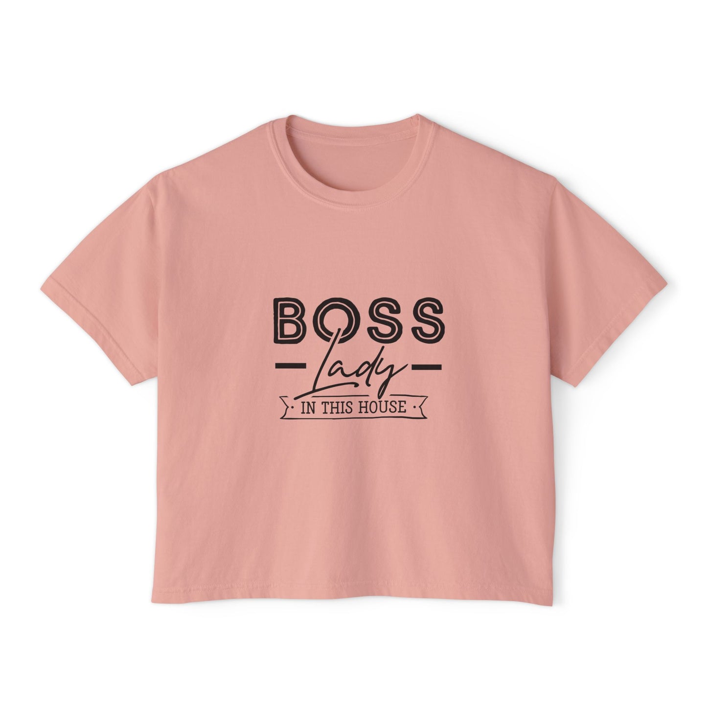 Boss Lady Boxy Tee - Casual Crop T‑Shirt for Women