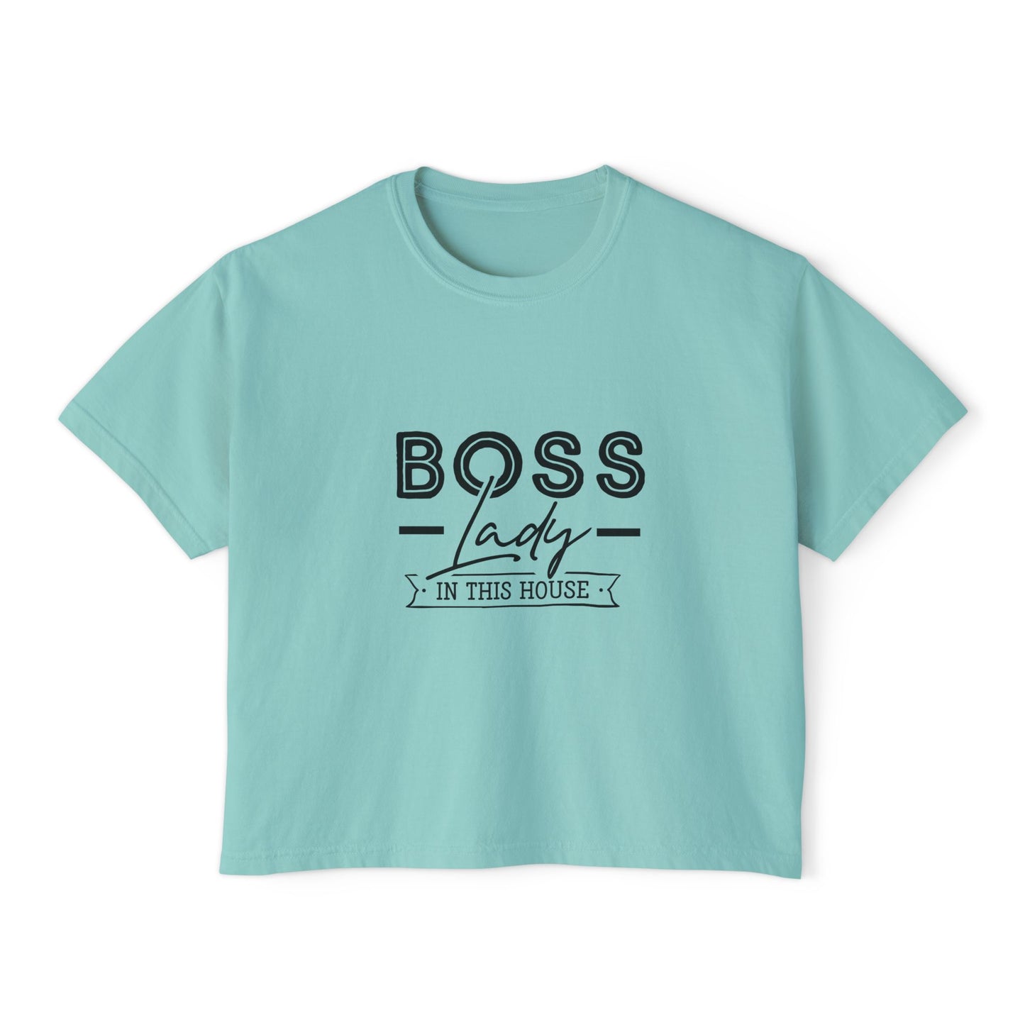 Boss Lady Boxy Tee - Casual Crop T‑Shirt for Women
