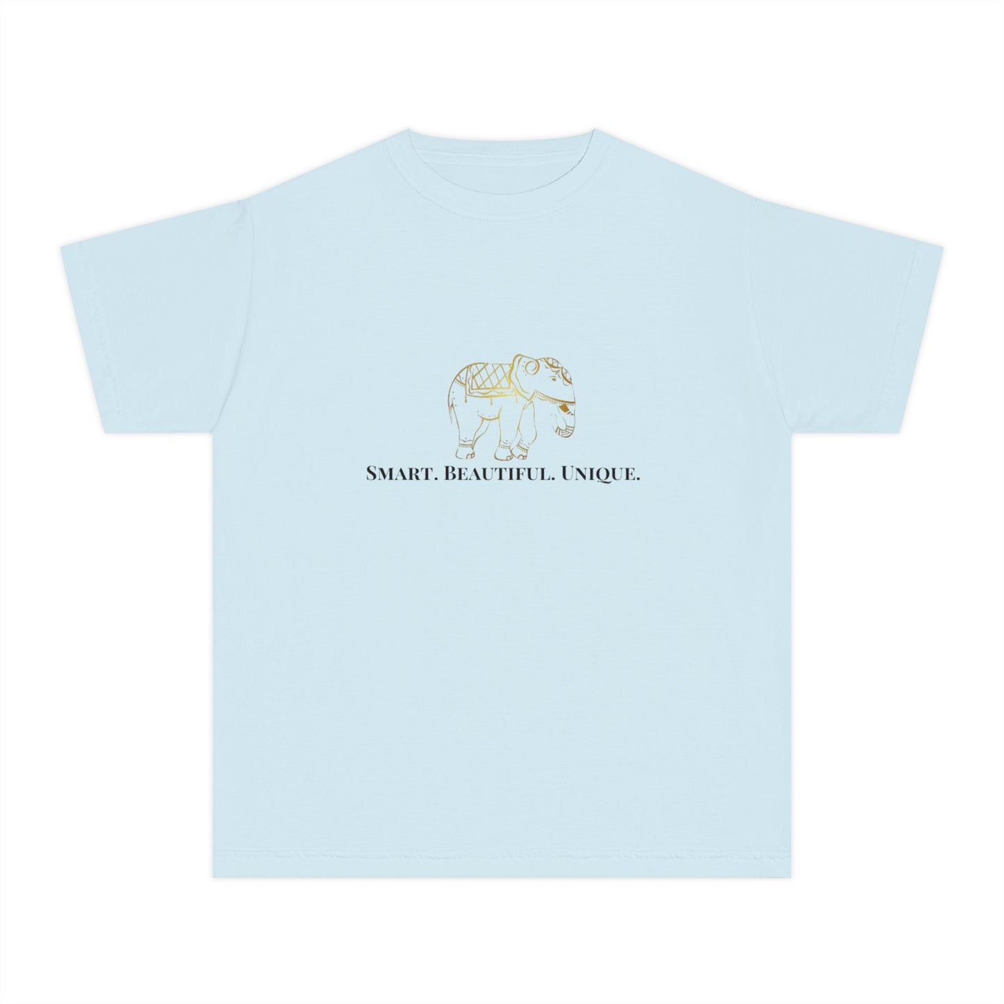 "Smart Beautiful Unique" Girls' Graphic T-Shirt – Elephant Design