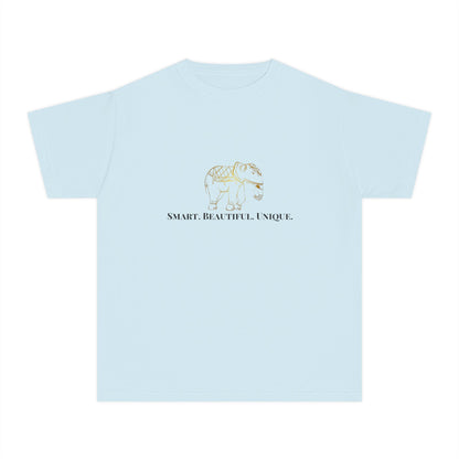 "Smart Beautiful Unique" Girls' Graphic T-Shirt – Elephant Design