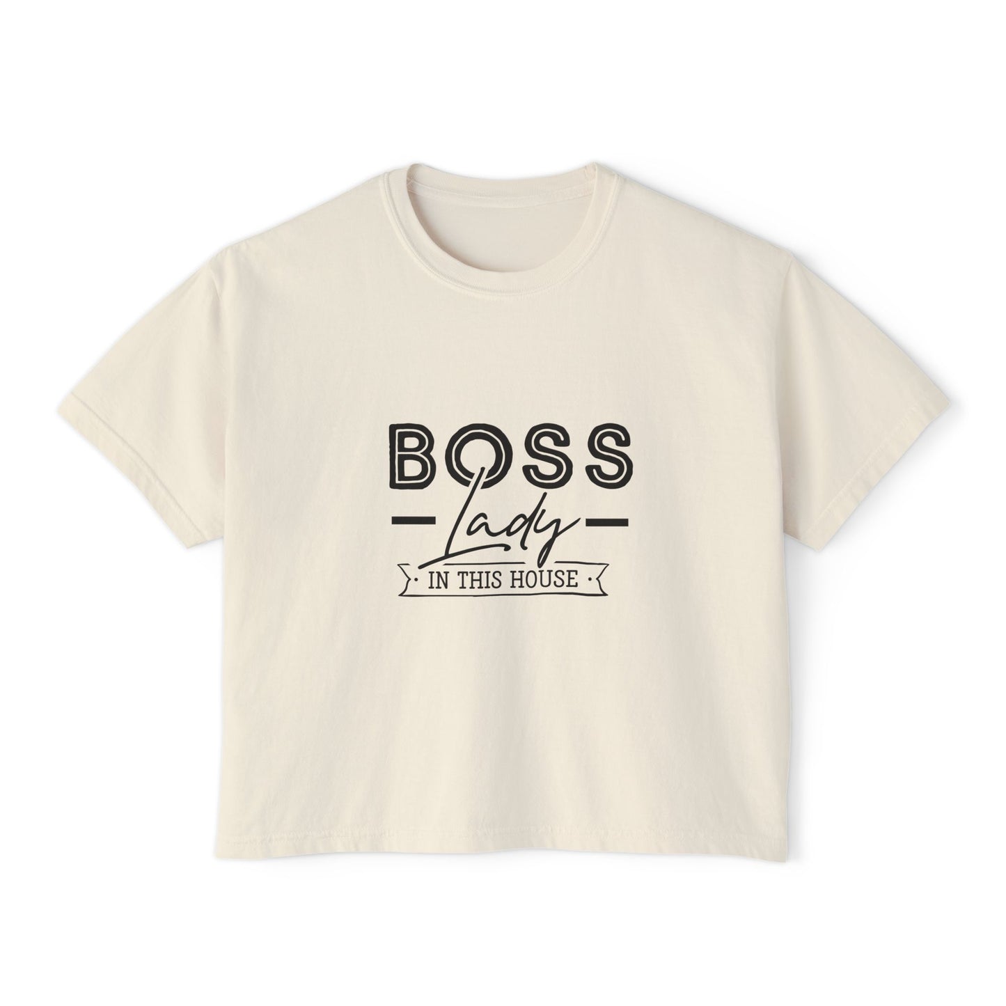 Boss Lady Boxy Tee - Casual Crop T‑Shirt for Women