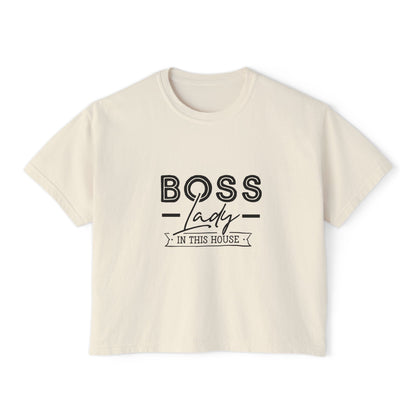 Boss Lady Boxy Tee - Casual Crop T‑Shirt for Women