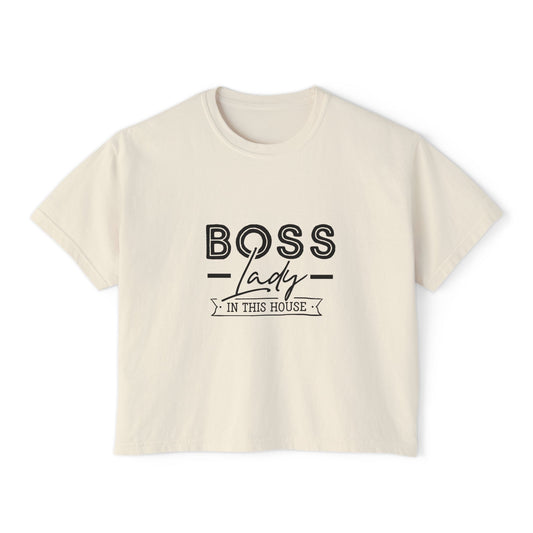 Boss Lady Boxy Tee - Casual Crop T‑Shirt for Women