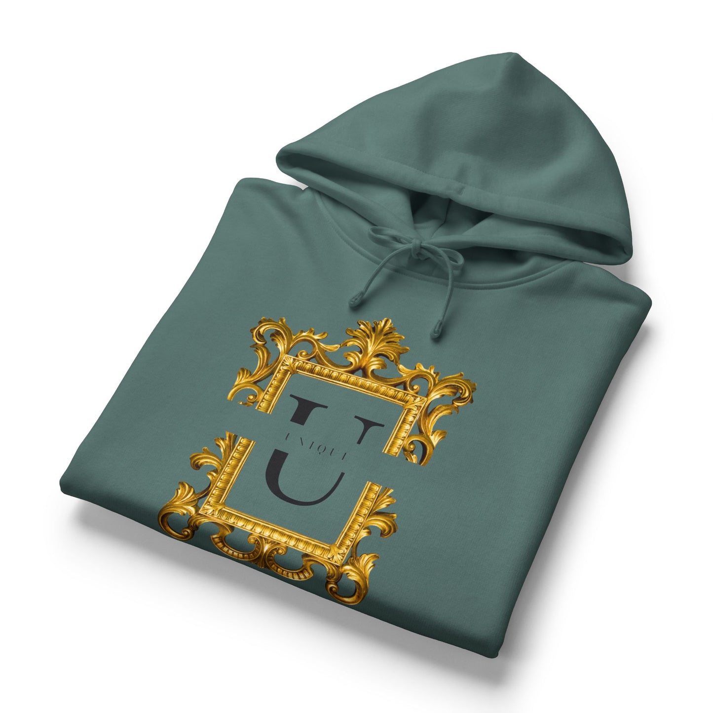 Nora Gold Monogram Hoodie — 'U' Crest with "Today and Tomorrow"