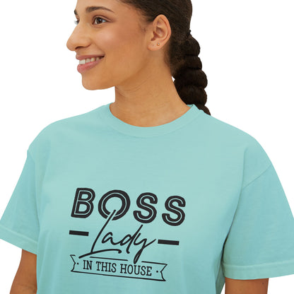 Boss Lady Boxy Tee - Casual Crop T‑Shirt for Women