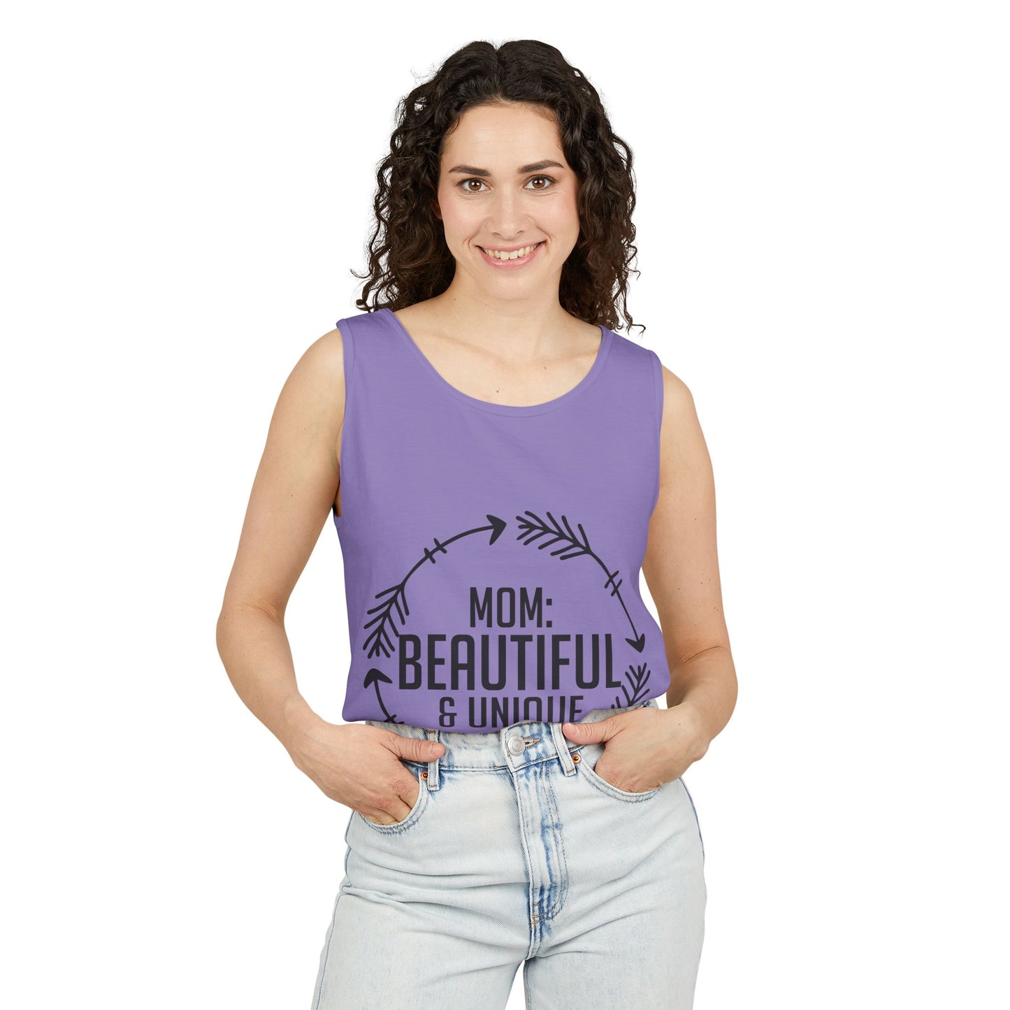 Mom: Beautiful & Unique Tank Top — Mother's Day Floral Arrow Mom Tank