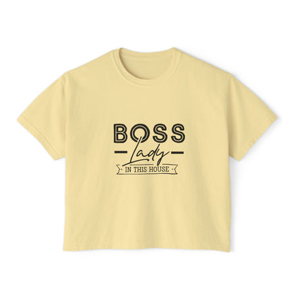 Boss Lady Boxy Tee - Casual Crop T‑Shirt for Women
