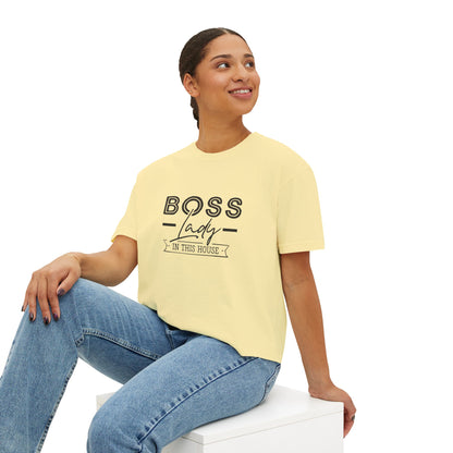 Boss Lady Boxy Tee - Casual Crop T‑Shirt for Women