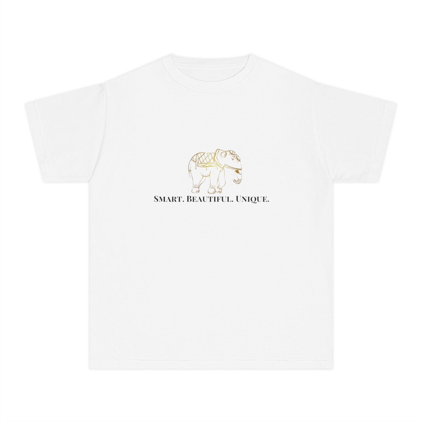 "Smart Beautiful Unique" Girls' Graphic T-Shirt – Elephant Design