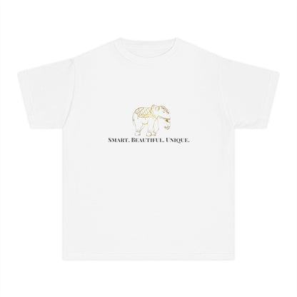 "Smart Beautiful Unique" Girls' Graphic T-Shirt – Elephant Design