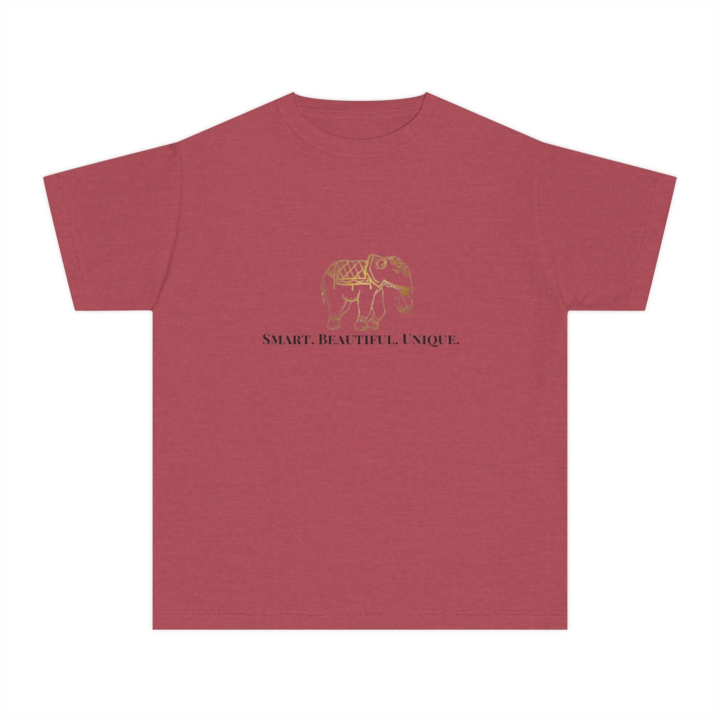 "Smart Beautiful Unique" Girls' Graphic T-Shirt – Elephant Design
