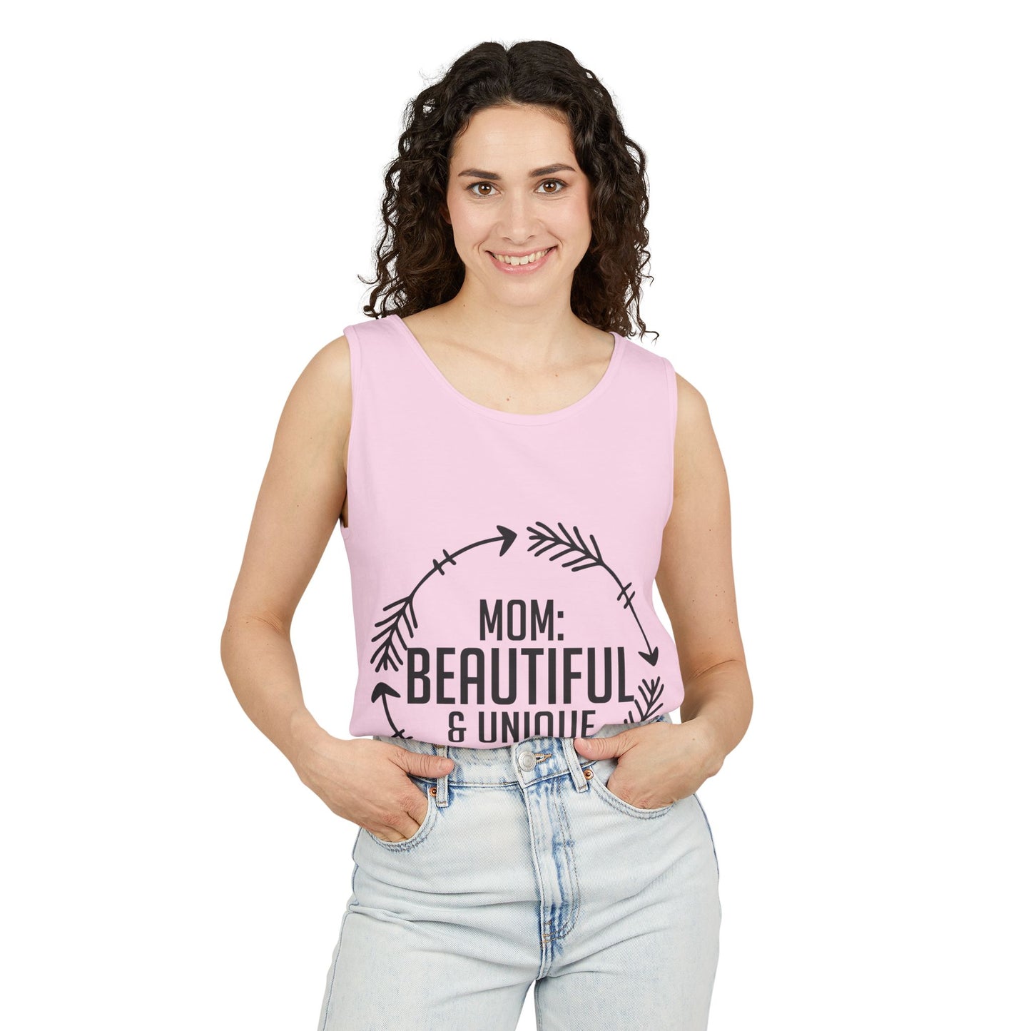 Mom: Beautiful & Unique Tank Top — Mother's Day Floral Arrow Mom Tank