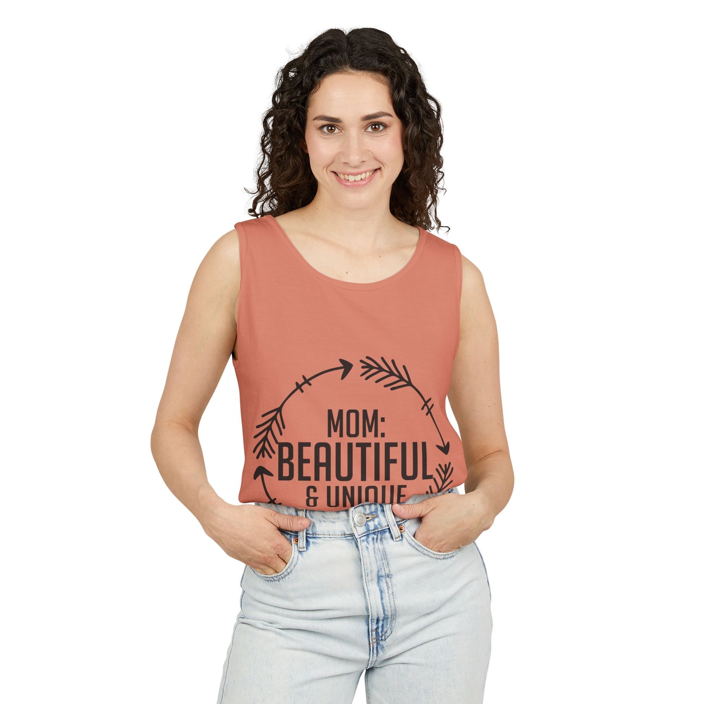 Mom: Beautiful & Unique Tank Top — Mother's Day Floral Arrow Mom Tank
