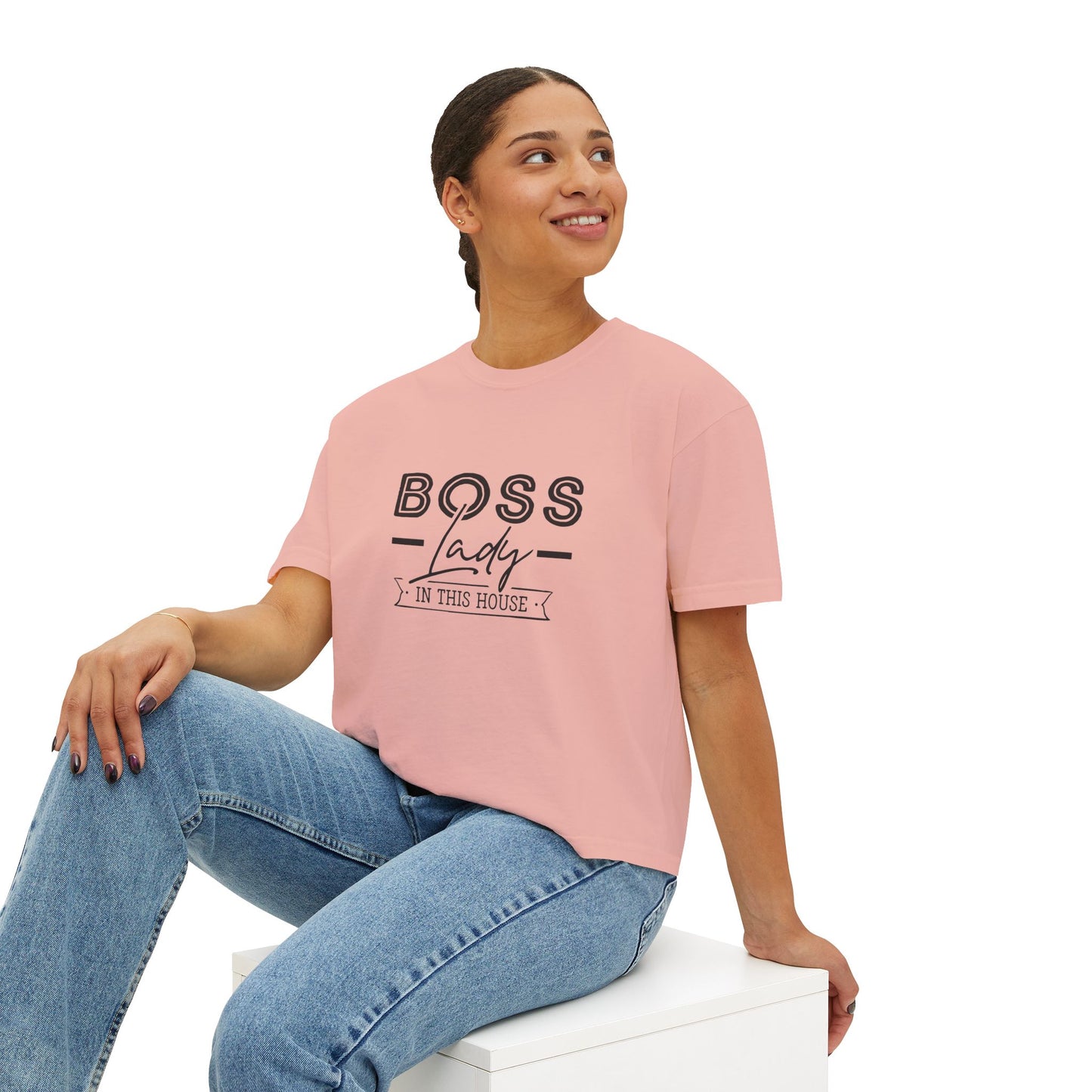 Boss Lady Boxy Tee - Casual Crop T‑Shirt for Women